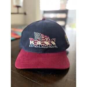 Vintage B.A.S.S. Limited Edition 2000 Strapback Hat USA Flag Fishing Cap OSFA